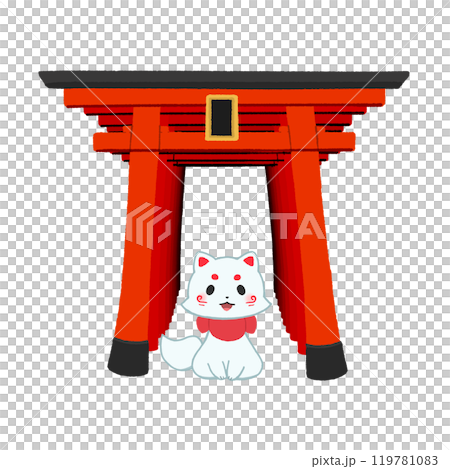 千本鳥居と白狐 千本鳥居と白狐 119781083