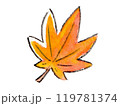 紅葉したカエデの葉 119781374