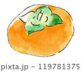 水彩で描いた柿 119781375