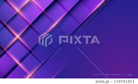 Abstract background with geometric purple gradient, diagonal glowing lines and shadow 119781851