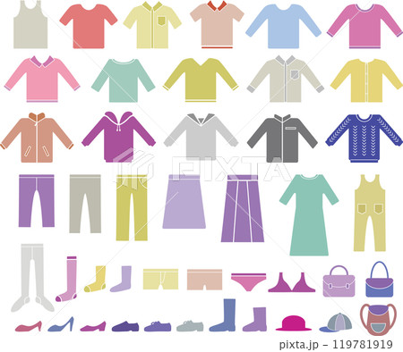 カラフルな服装セット 119781919