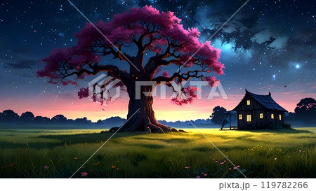 Beautiful natural scenery at night  119782266