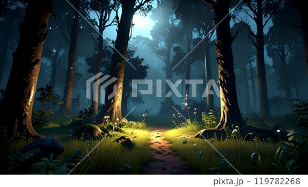Beautiful natural scenery at night  119782268