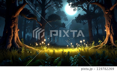 Beautiful natural scenery at night  119782269