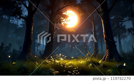 Beautiful natural scenery at night  119782270