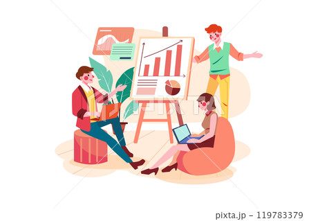 Marketing Team Discussing Marketing Strategy Marketing Team Discussing Marketing Strategy 119783379