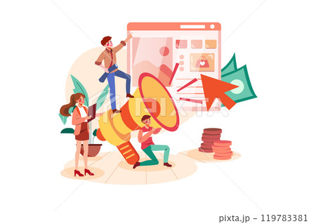 Marketing Team Working On Product Based Promotion 119783381