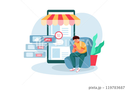 Man Checking Advertisement 119783687