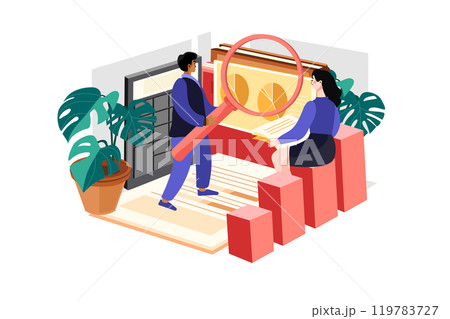 Team Analyzing Account Details Team Analyzing Account Details 119783727