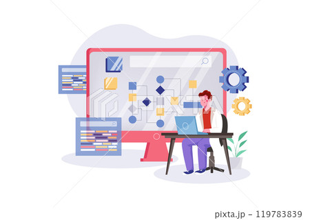 Computer Algorithm Illustration Concept 119783839