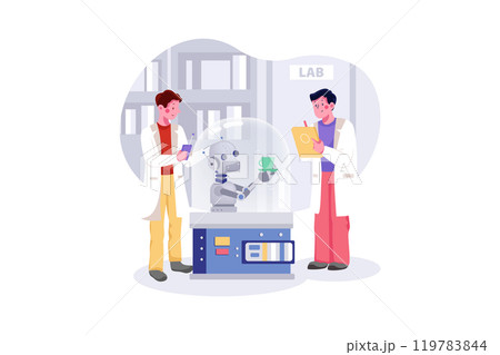 Robotic Arm Doing Operation Of Human Under Doctor Observation Robotic Arm Doing Operation Of Human Under Doctor Observation 119783844