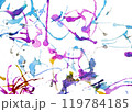 青と紫の吹き絵 119784185