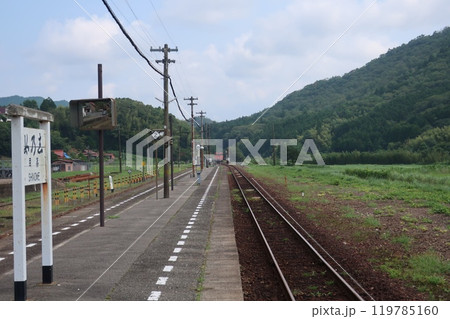 篠目駅を遠ざかるキハ 119785160