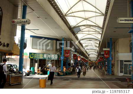 長崎県佐世保市　中心市街地の町並み　「さるくシティ4〇3アーケード」　 119785317
