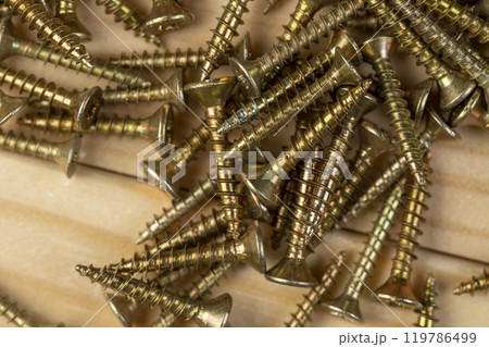 yellow metal self-tapping screws for fixing wooden boards and other wood products 119786499