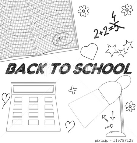 Back to School Math Coloring Page for Kids Back to School Math Coloring Page for Kids 119787128