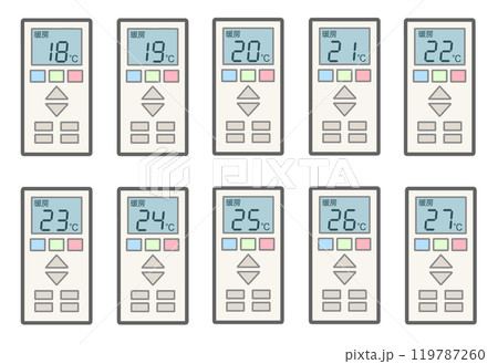 リモコンによる暖房の設定温度 リモコンによる暖房の設定温度 119787260