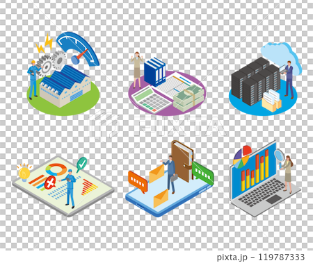 企業内各部署のイメージイラスト 企業内各部署のイメージイラスト 119787333