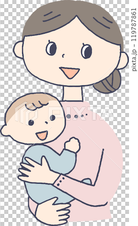 A smiling mother holding a baby A smiling mother holding a baby 119787861
