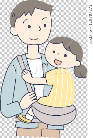 Dad holding a child Dad holding a child 119787871