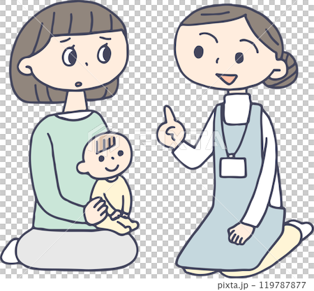 A female nursery teacher giving advice 119787877