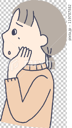 一位擔心的高級女性的簡介 119787882