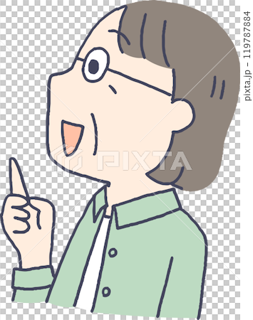 Profile of a smiling senior woman 119787884