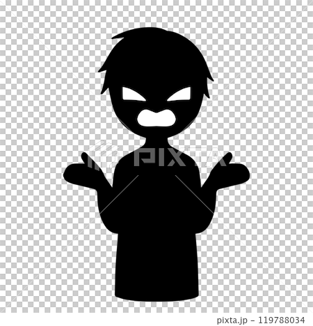 邪惡人物形象的黑色剪影人素材 119788034