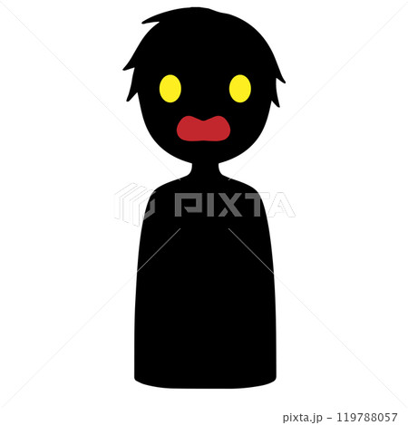 悪人イメージの黒いシルエットの人物の素材 悪人イメージの黒いシルエットの人物の素材 119788057