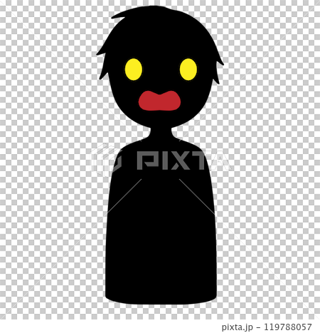 邪惡人物形象的黑色剪影人素材 119788057