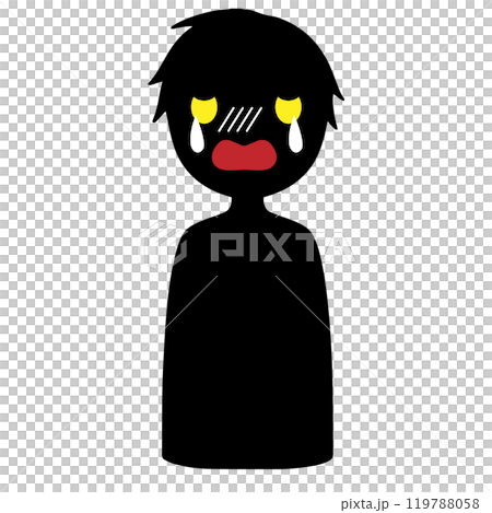 哭泣的小人形象黑色剪影人物素材 哭泣的小人形象黑色剪影人物素材 119788058