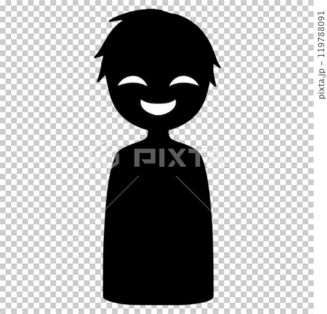 邪惡人物形象的黑色剪影人素材 119788091