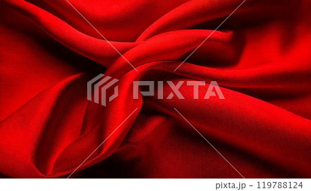 滑らかで光沢のあるサテン生地 赤/Red Smooth and shiny satin fabric 119788124