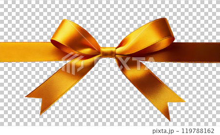 金色のリボンの透過素材 Translucent material of Gold ribbon（PN 119788162
