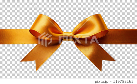 金色のリボンの透過素材 Translucent material of Gold ribbon（PN 119788163