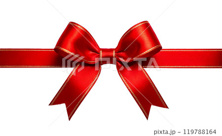金色のリボンの透過素材 Translucent material of Red ribbon（PNG 119788164