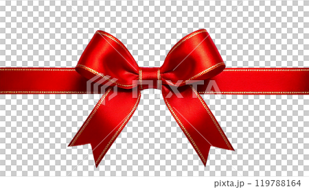 金色のリボンの透過素材 Translucent material of Red ribbon（PNG 119788164