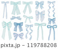 さまざまな形のかわいい水色のリボン 119788208