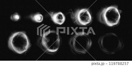 Sequence of white smoke rings Sequence of white smoke rings 119788257