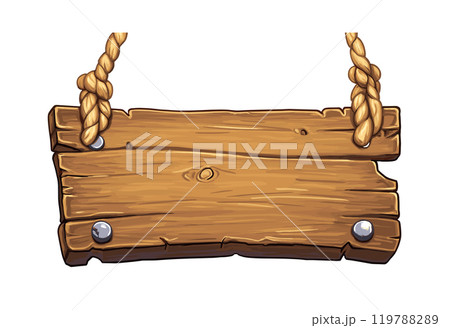 wooden sign, sign, pointer. Vector 119788289