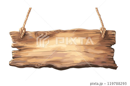 wooden sign, sign, pointer. Vector 119788293