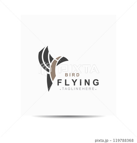 Flying Bird modern logo design isolated white background template illustration 119788368