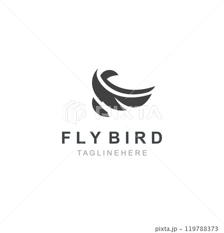Flying Bird modern logo design isolated white background template illustration Flying Bird modern logo design isolated white background template illustration 119788373