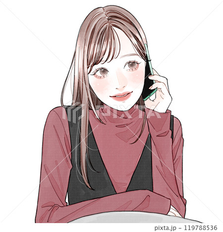 スマホで電話している女性 119788536