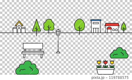 簡單的城市景觀風景素材向量 簡單的城市景觀風景素材向量 119788575