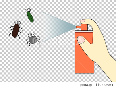 殺虫剤を噴射しているイラスト 119788964