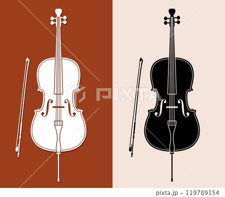 Cello Orchestra Instrument Cartoon Music Graphic Vector 119789154