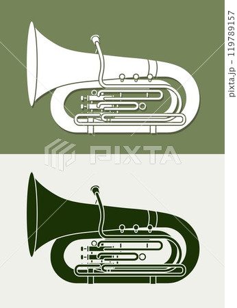 Baritone Orchestra Instrument Cartoon Music Graphic Vector 119789157