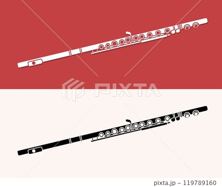 Flute Orchestra Instrument Cartoon Music Graphic Vector 119789160