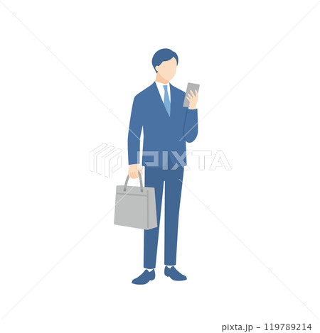 スマホを確認しているビジネスマン スマホを確認しているビジネスマン 119789214